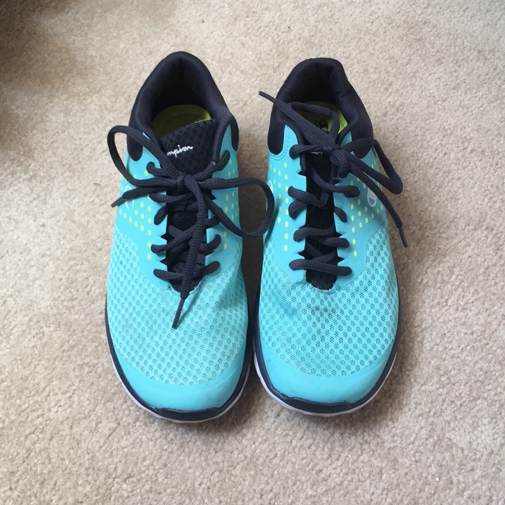 Light blue champion running shoes